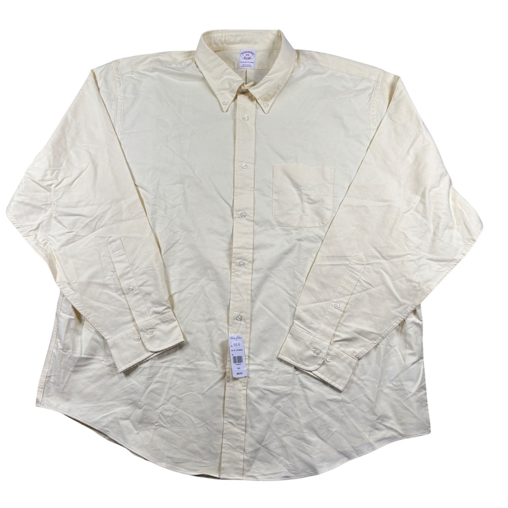 NEW Brooks Brothers Button Down Mens XXL Yellow Long Sleeve Oxford Shirt